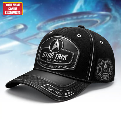 Vintage Space Exploration 60th Anniversary Leather Cap - Personalized Leather Classic Cap, Gift For TV Show Fans