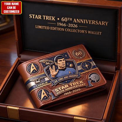 Galactic Space Explorer 60TH Anniversary - Personalized The Space Leather Wallet
