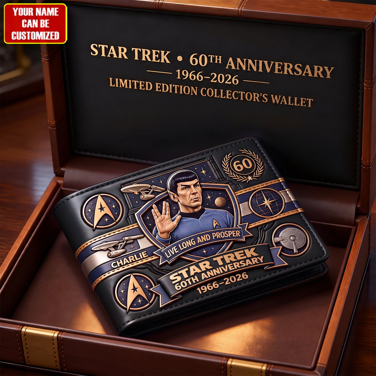 Galactic Space Explorer 60TH Anniversary - Personalized The Space Leather Wallet