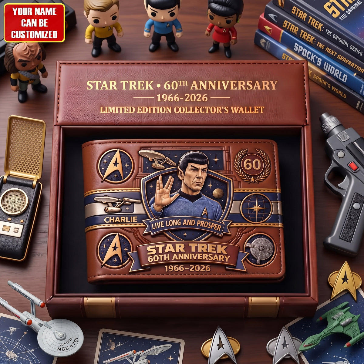 Galactic Space Explorer 60TH Anniversary - Personalized The Space Leather Wallet