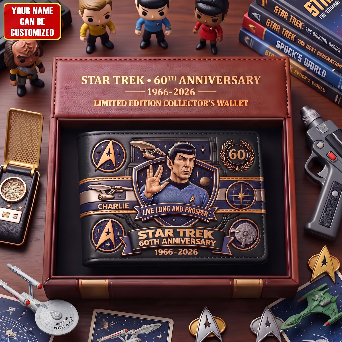 Galactic Space Explorer 60TH Anniversary - Personalized The Space Leather Wallet