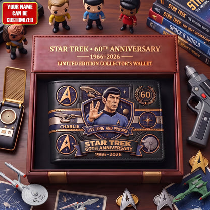 Galactic Space Explorer 60TH Anniversary - Personalized The Space Leather Wallet