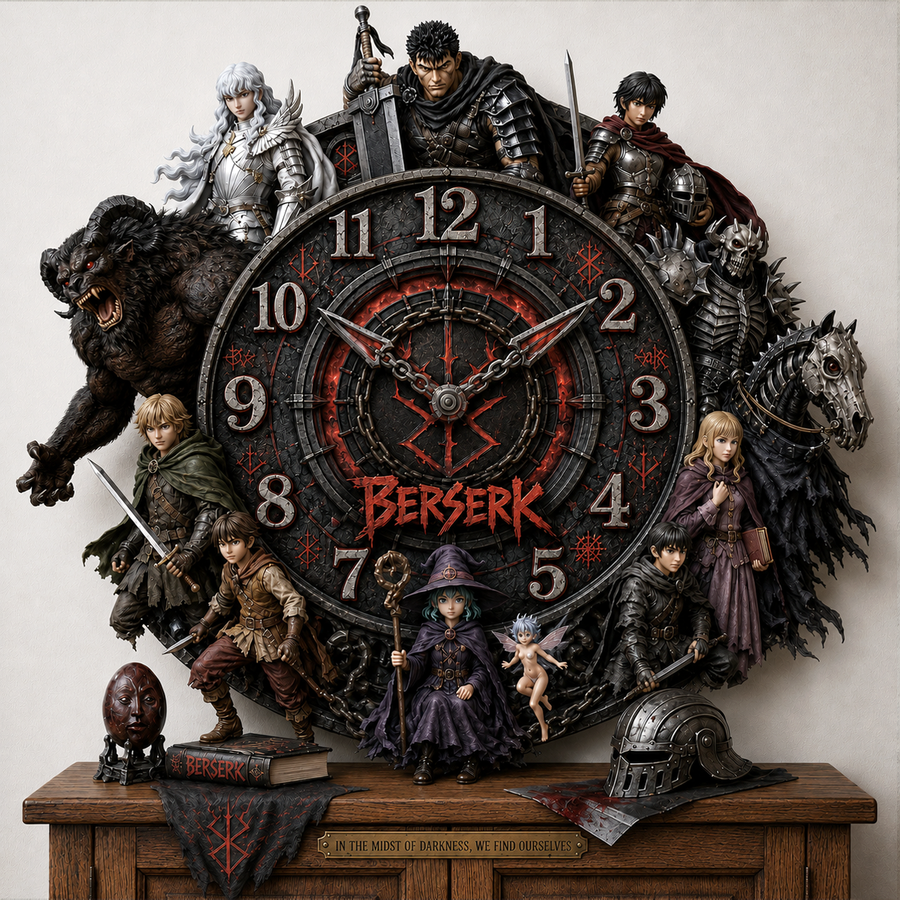 Anime Black Knight Acrylic Hanging Wall Clock - Personalized Gifts For Anime Lovers