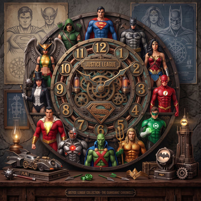 Ultimate Superhero Justice Acrylic Hanging Wall Clock - Personalized Gifts For Superhero Lovers