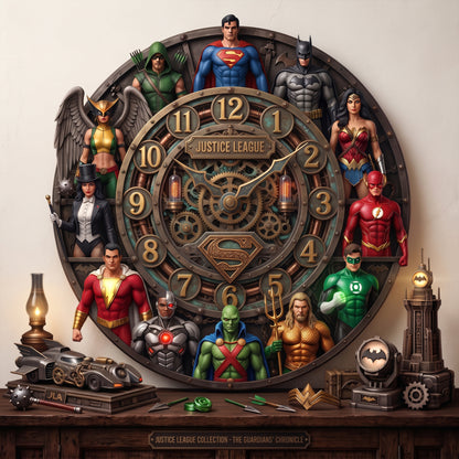 Ultimate Superhero Justice Acrylic Hanging Wall Clock - Personalized Gifts For Superhero Lovers