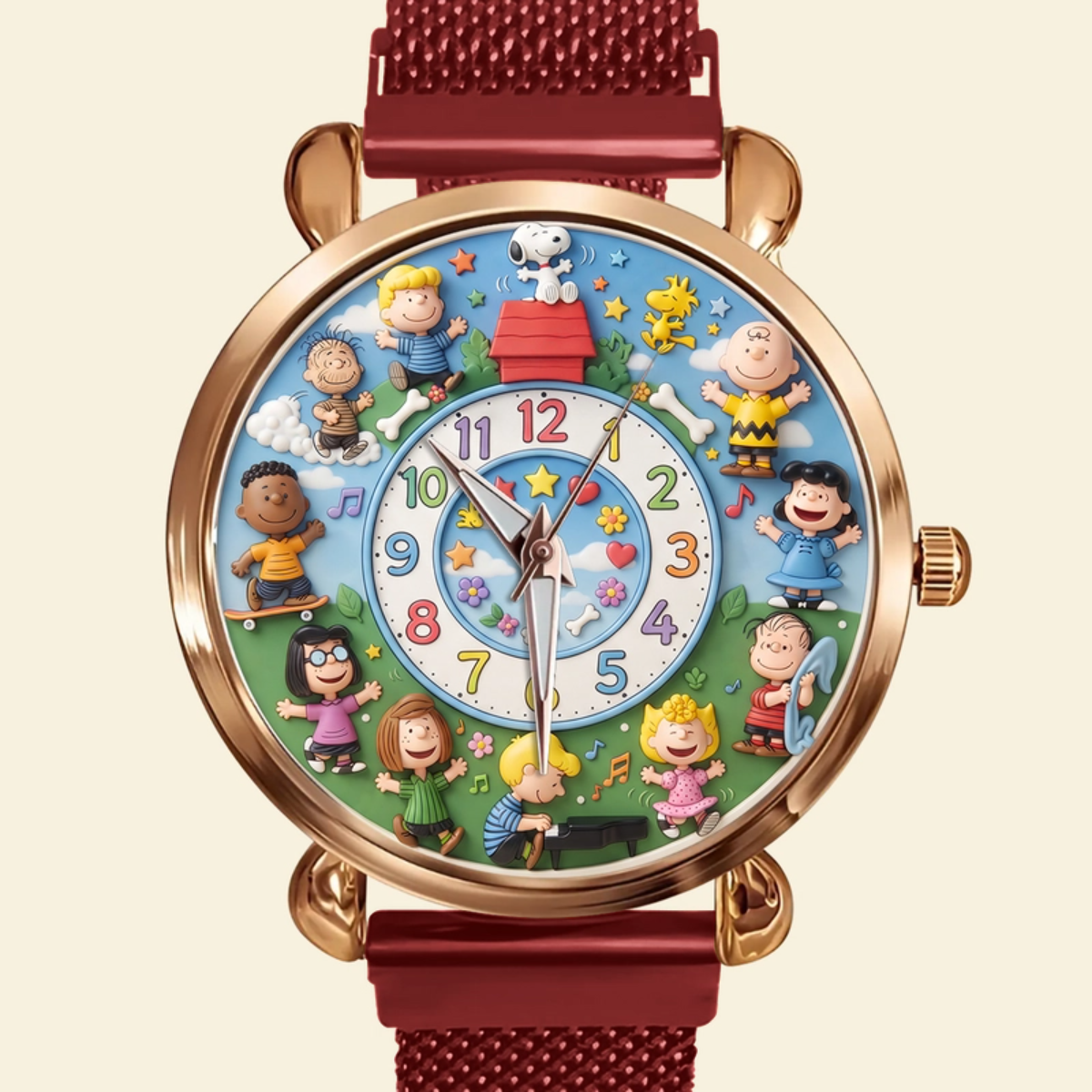 Happy Friends Mesh Strap Quartz Watch - Personalized Gifts