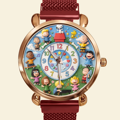Happy Friends Mesh Strap Quartz Watch - Personalized Gifts