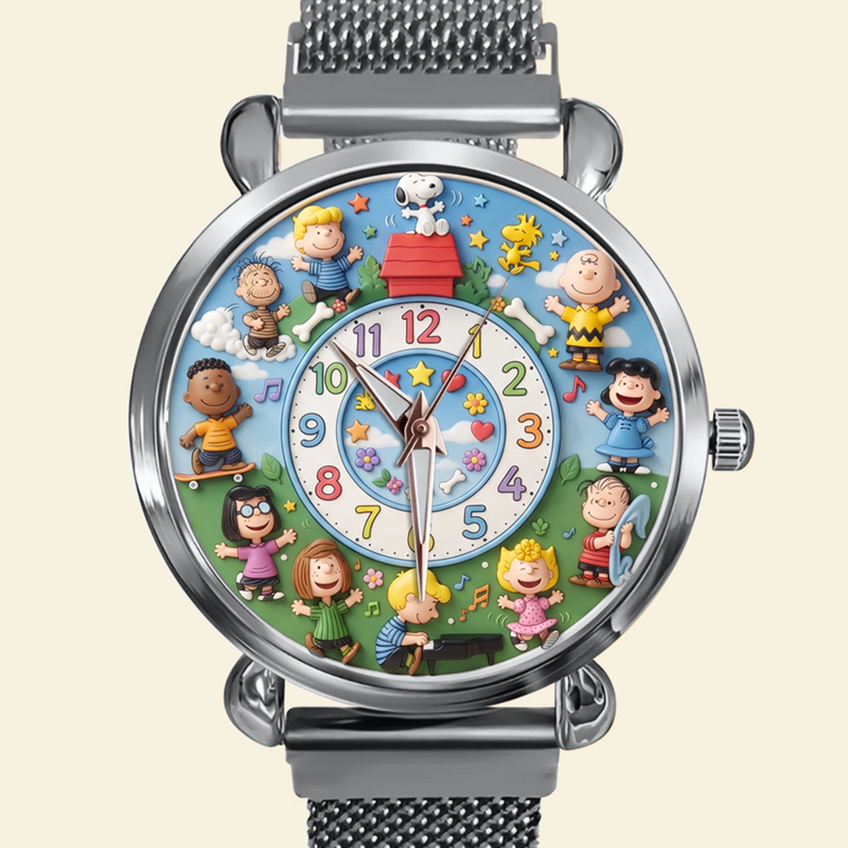 Happy Friends Mesh Strap Quartz Watch - Personalized Gifts