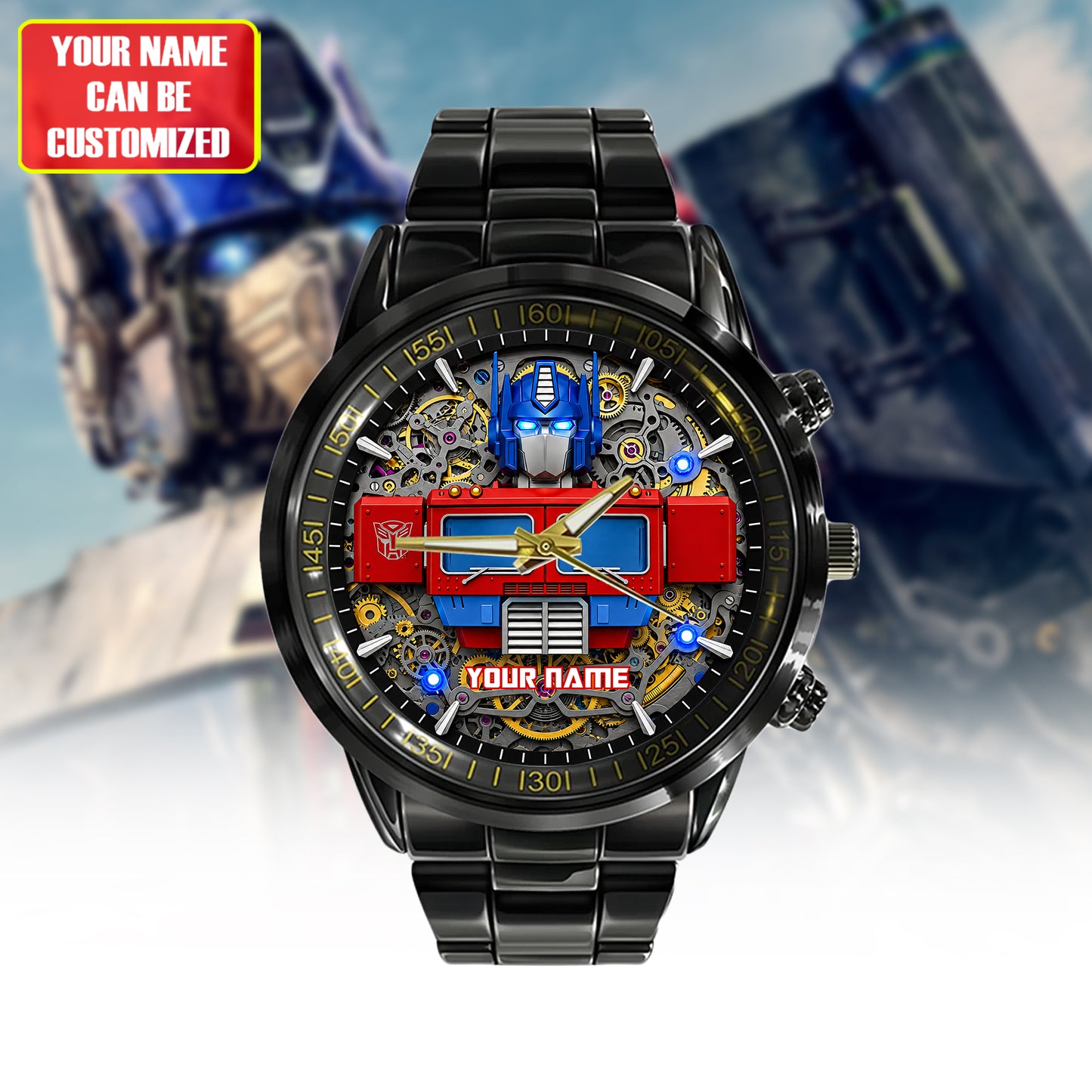 Cyber Guardian - Custom Name Sci-Fi Robot Watch
