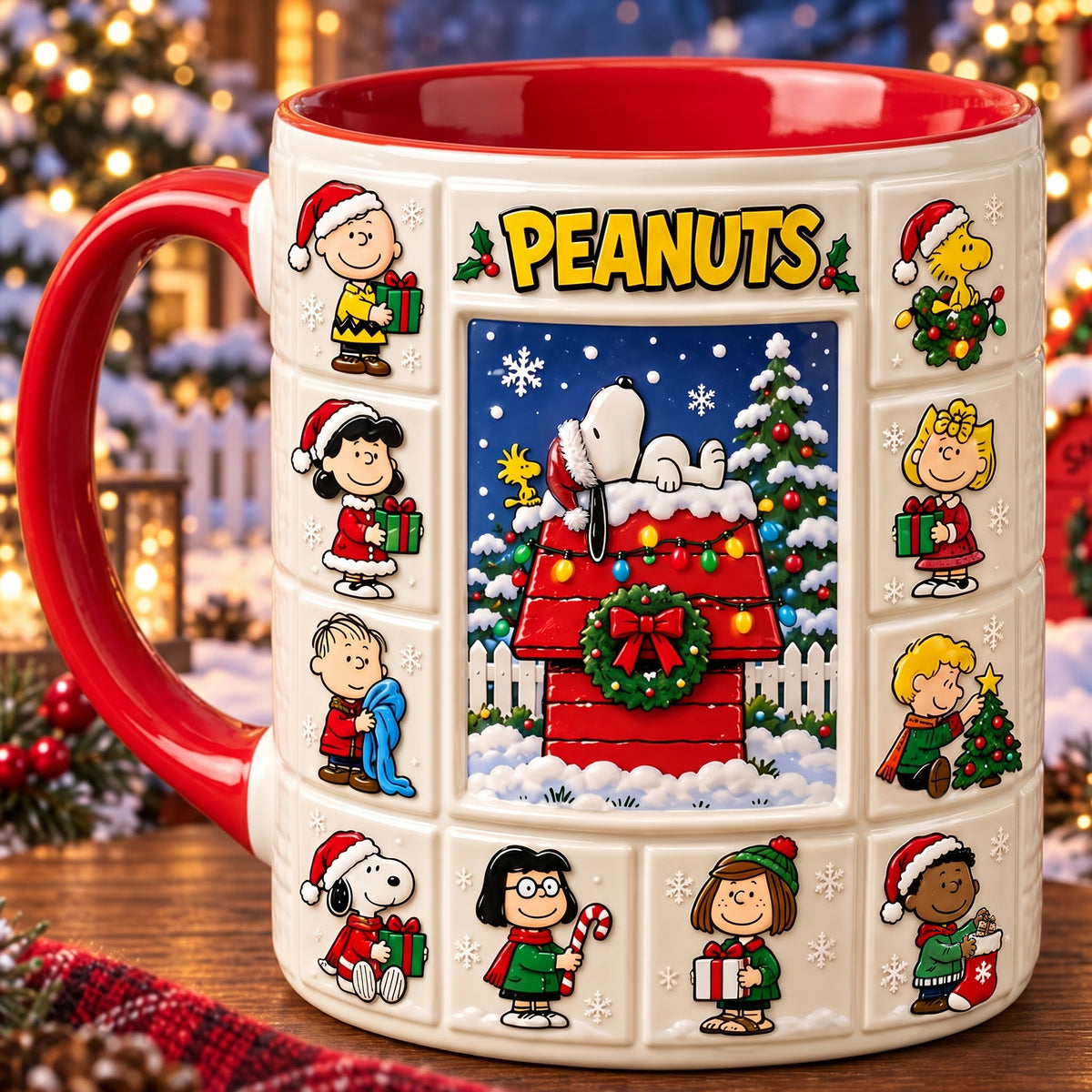 Festive Christmas Cartoon Character Mug – Holiday Winter Coffee Cup