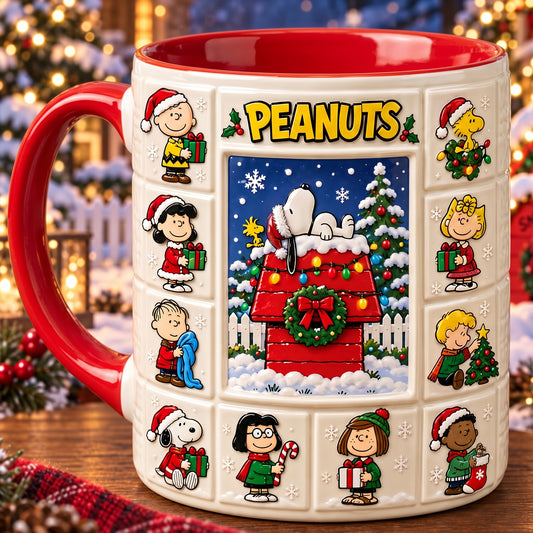 Festive Christmas Cartoon Character Mug – Holiday Winter Coffee Cup