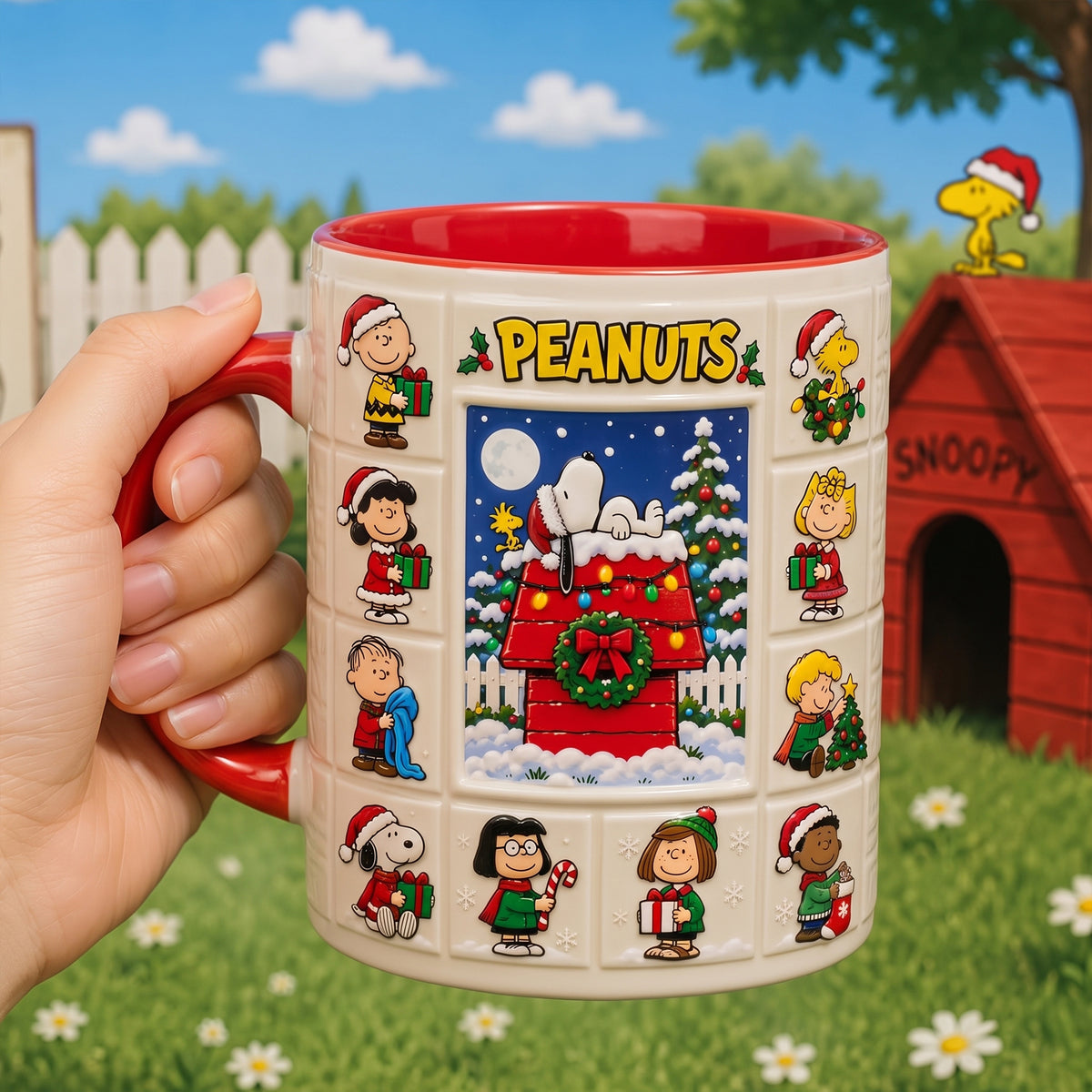 Festive Christmas Cartoon Character Mug – Holiday Winter Coffee Cup