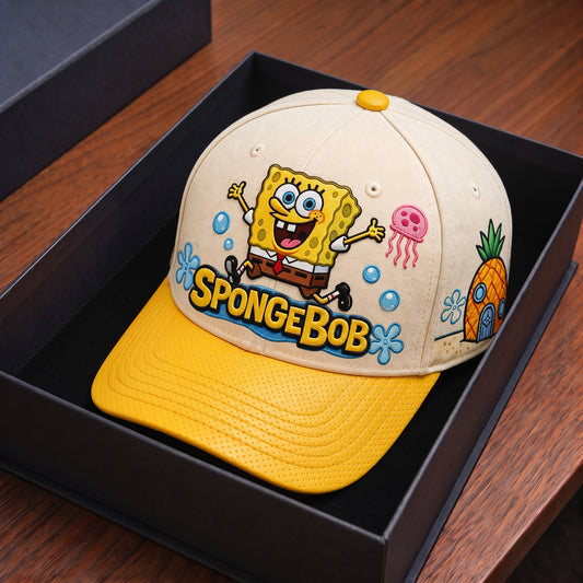 Yellow Sea Sponge Cartoon Cap – Funny Underwater Character Hat
