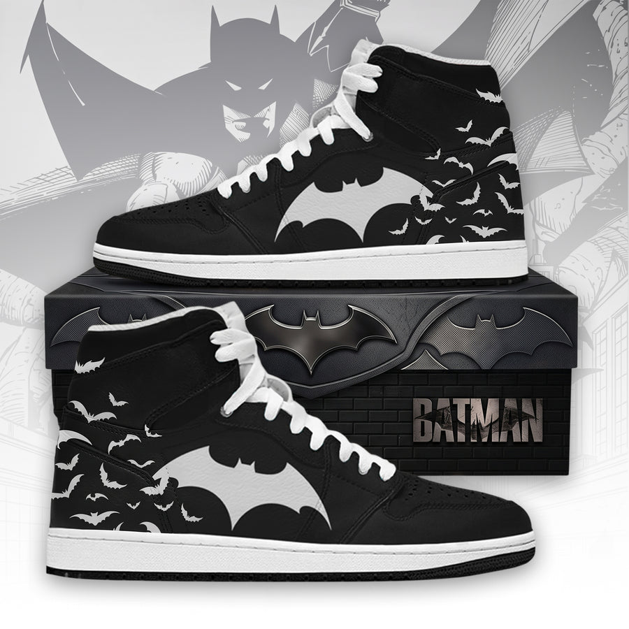 Dark Bat Hero AJ1 High Top Sneakers – Gothic Hero Fan Shoes