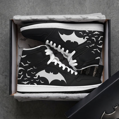 Dark Bat Hero AJ1 High Top Sneakers – Gothic Hero Fan Shoes