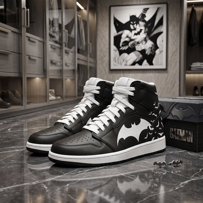 Dark Bat Hero AJ1 High Top Sneakers – Gothic Hero Fan Shoes
