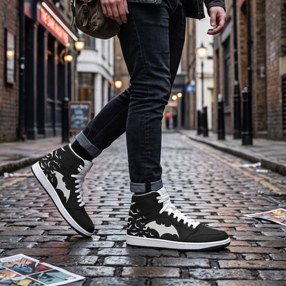 Dark Bat Hero AJ1 High Top Sneakers – Gothic Hero Fan Shoes