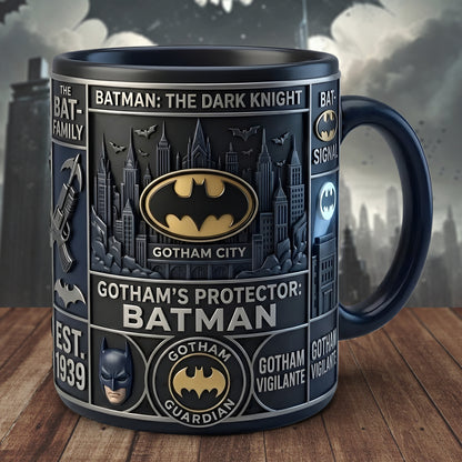 Gothic Dark Knight - Vintage Comic Style Coffee Mug