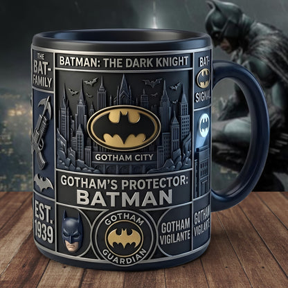 Gothic Dark Knight - Vintage Comic Style Coffee Mug