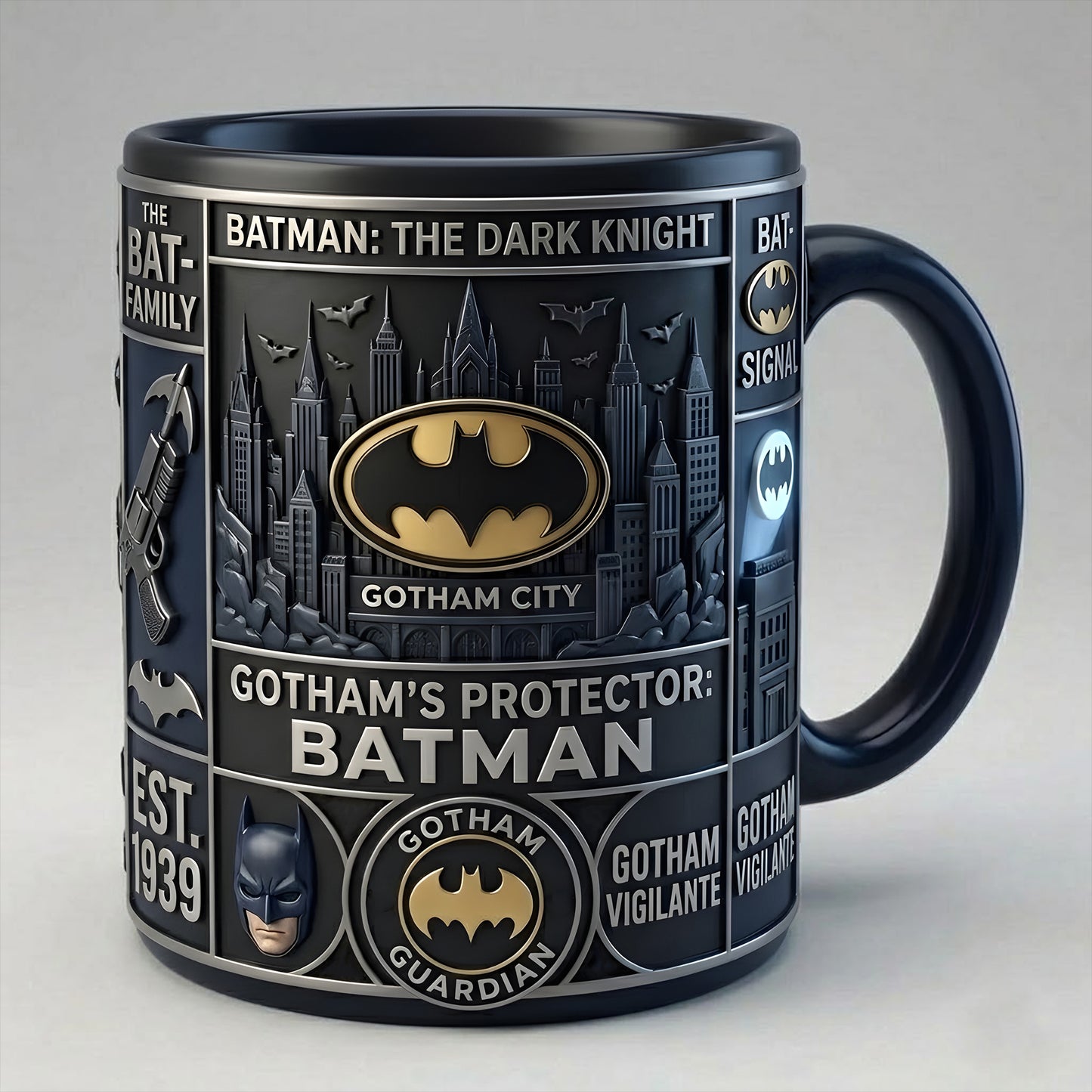 Gothic Dark Knight - Vintage Comic Style Coffee Mug