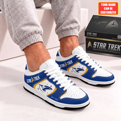 Personalized Space Explorer Sneakers – Custom Name Sci-Fi Starship Low Top Shoes