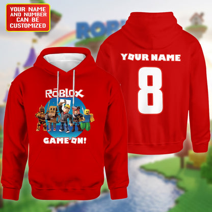Game On – Personalized Gamer Squad Custom Name & Number Hoodie