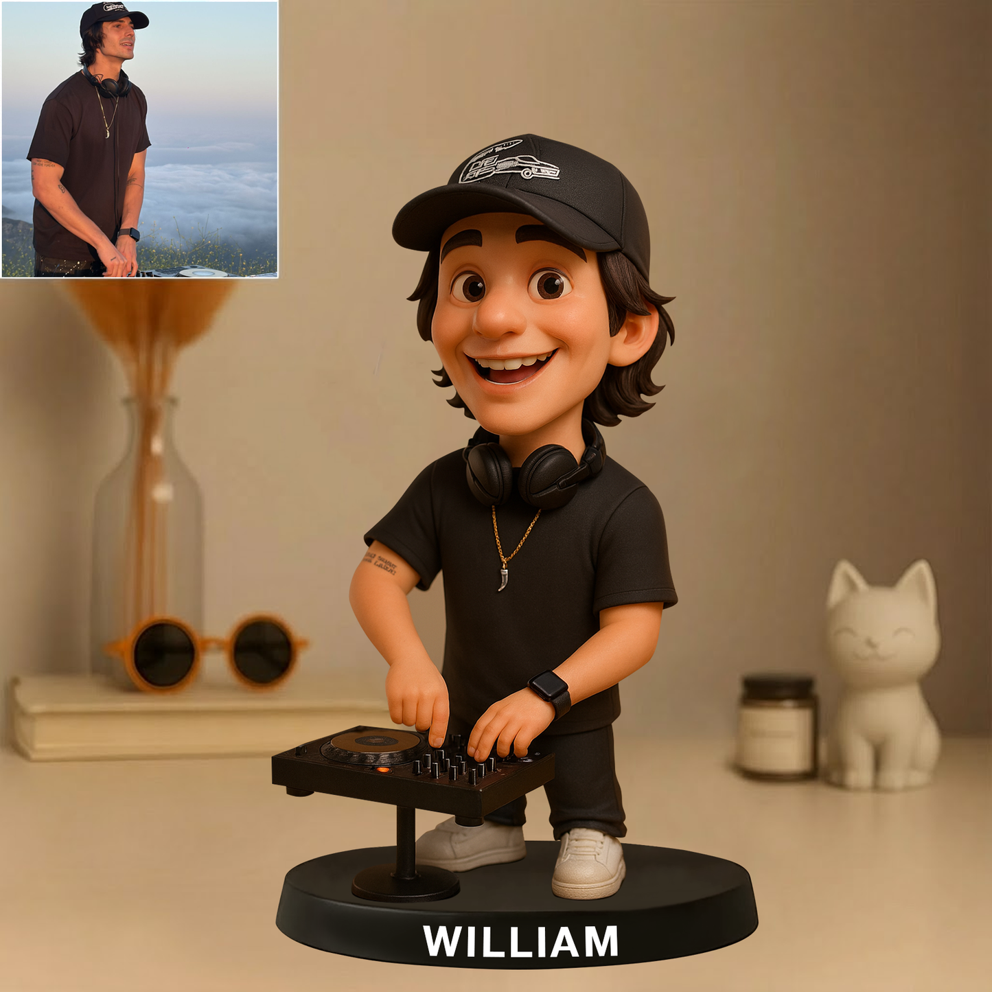 Custom DJ Photo Pixar Cartoon Style Acrylic Plaque