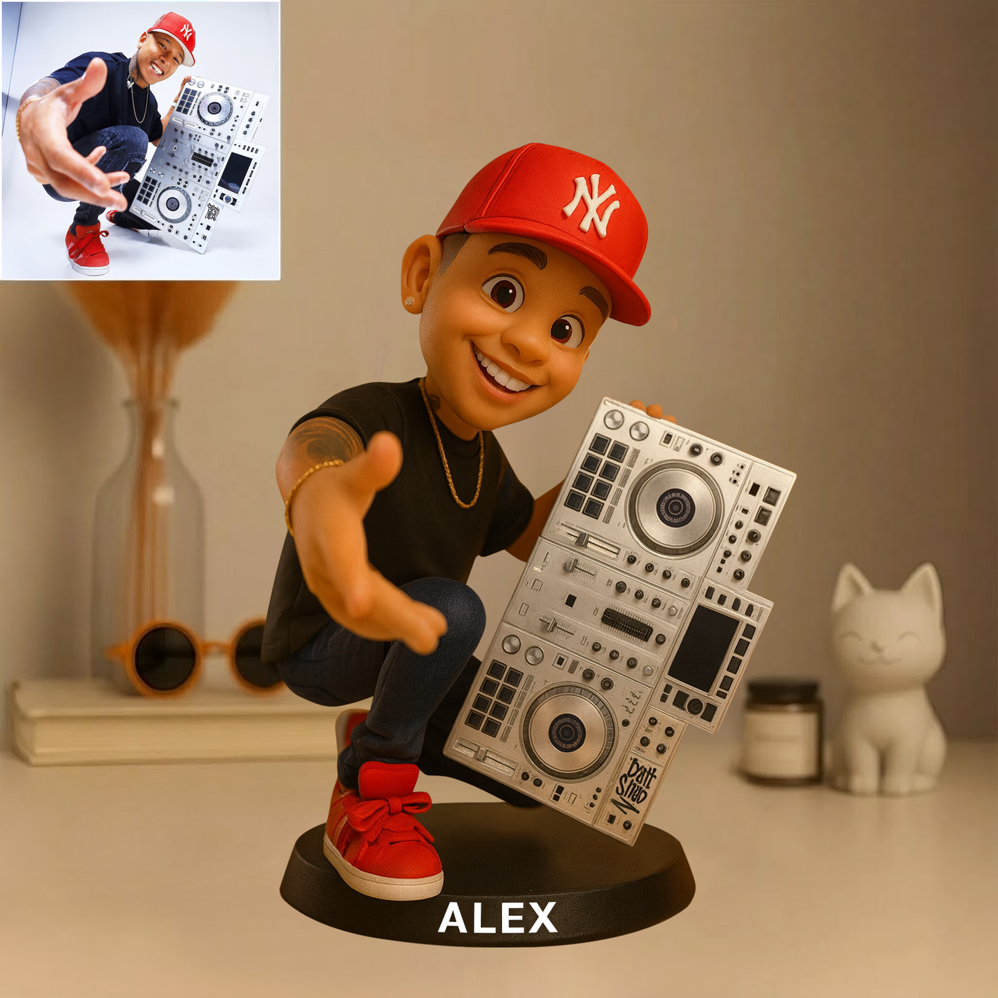 Custom DJ Photo Pixar Cartoon Style Acrylic Plaque