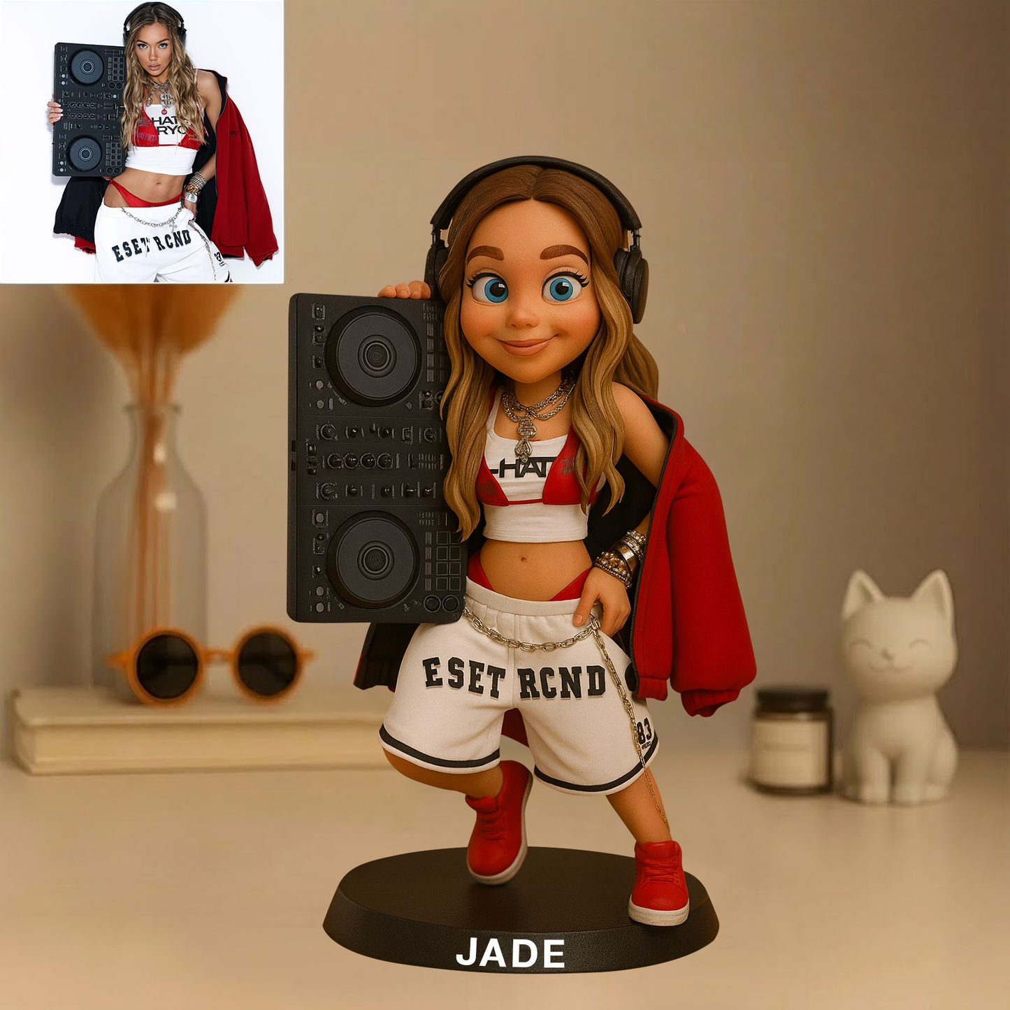 Custom DJ Photo Pixar Cartoon Style Acrylic Plaque