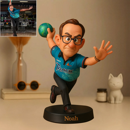 Custom Bowling Photo Pixar Cartoon Style Acrylic Plaque