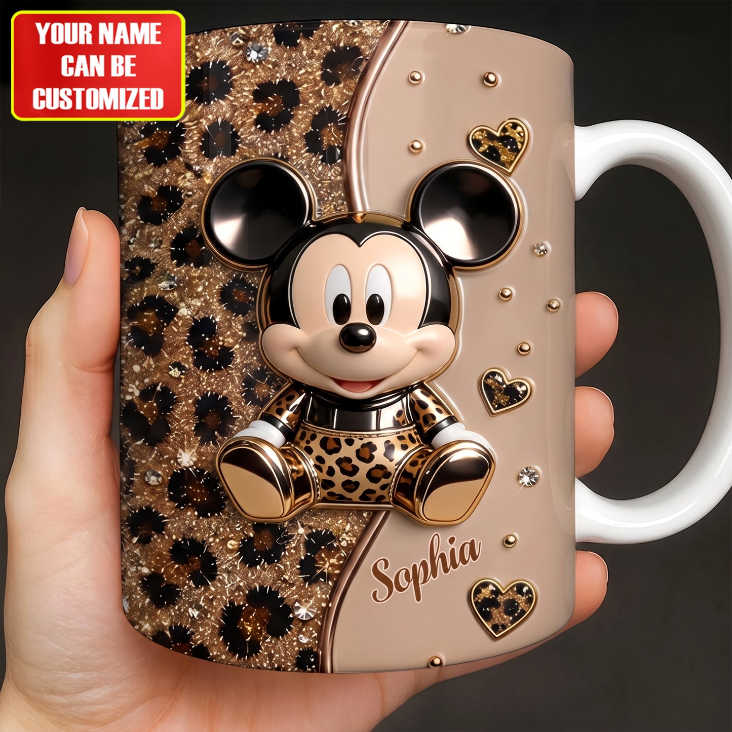 Cute Leopard - Personalized Mouse Accent Mug