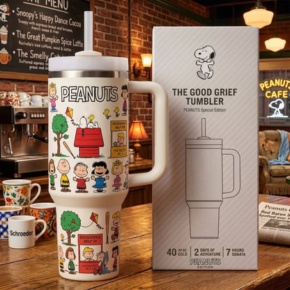 Cute Beagle & Friends Tumbler – Cartoon Insulated Cup with Handle