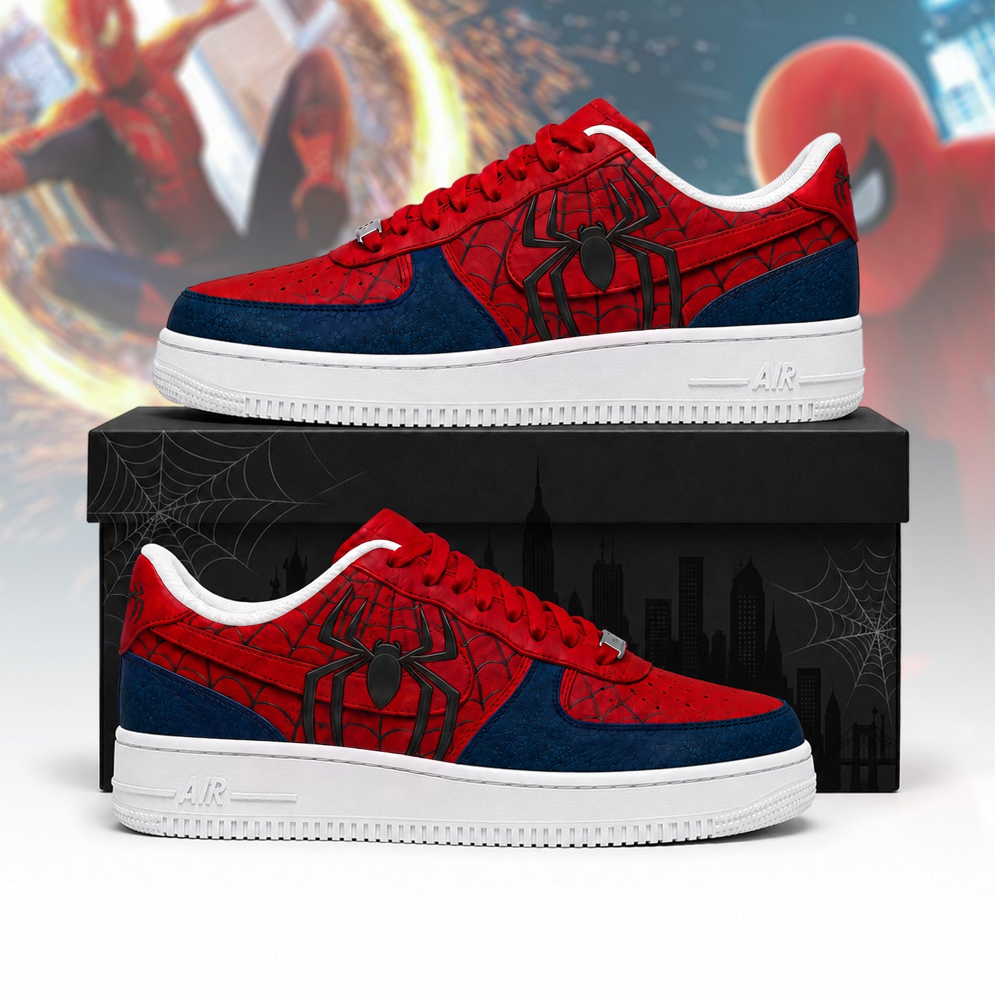Spider Hero Red & Blue Low-Top Sneakers