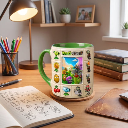 Garden Defenders vs Undead Mug – Funny Plant Battle Coffee Cup