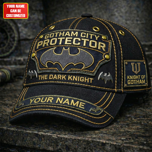Dark Knight Inspired Personalized Cap – City Guardian Snapback Hat