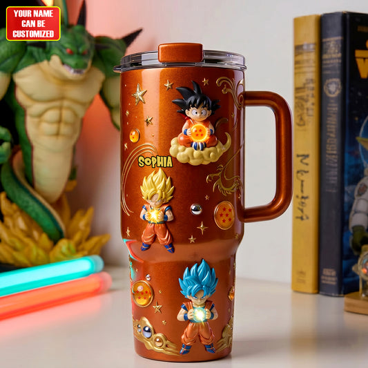 Orange Dragon Hero - Personalized Seven Balls Insulated Tumbler