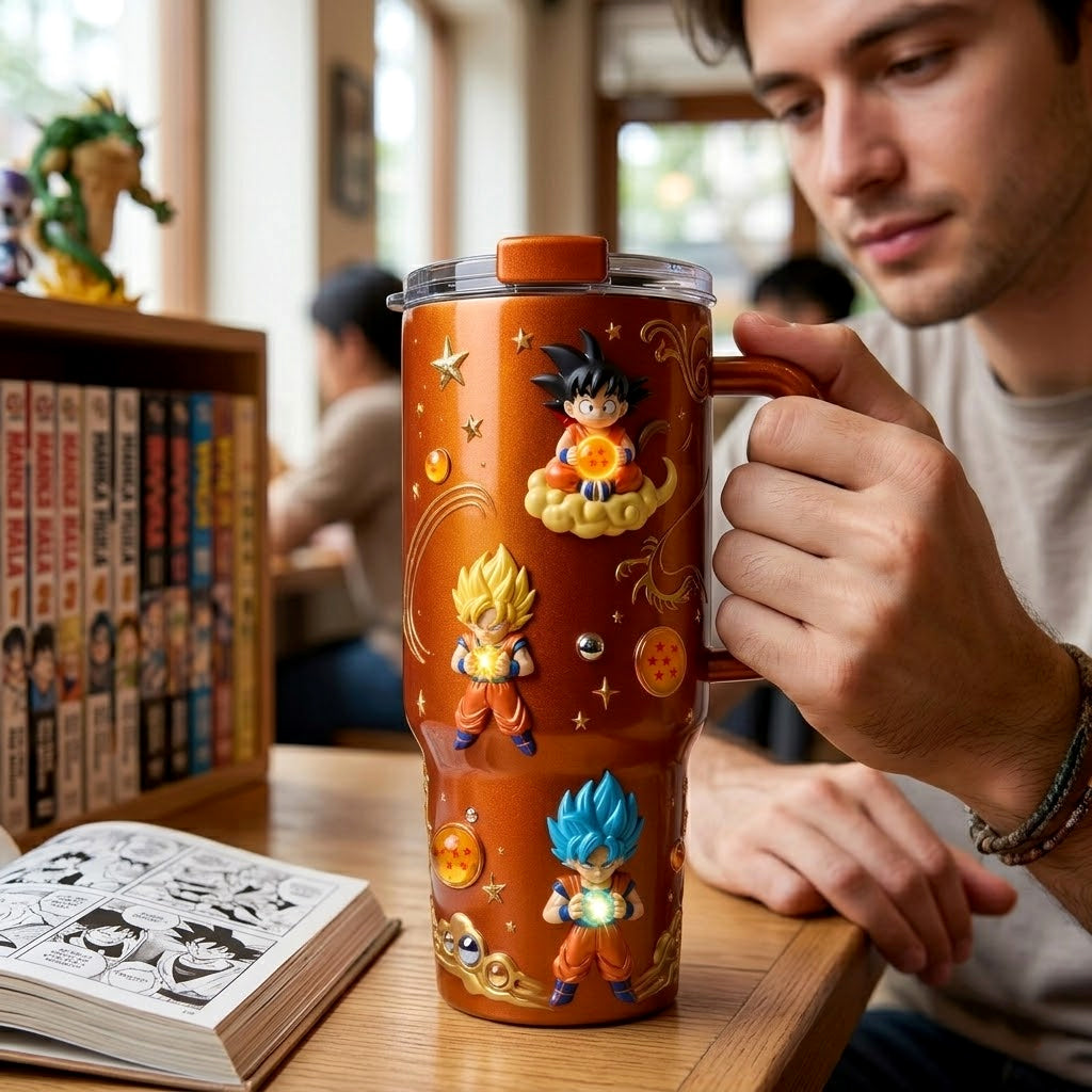 Orange Dragon Hero - Personalized Seven Balls Insulated Tumbler