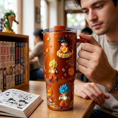 Orange Dragon Hero - Personalized Seven Balls Insulated Tumbler