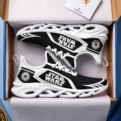 Dark Galactic Empire Chunky Sneakers – Black Sci-Fi Command Shoes