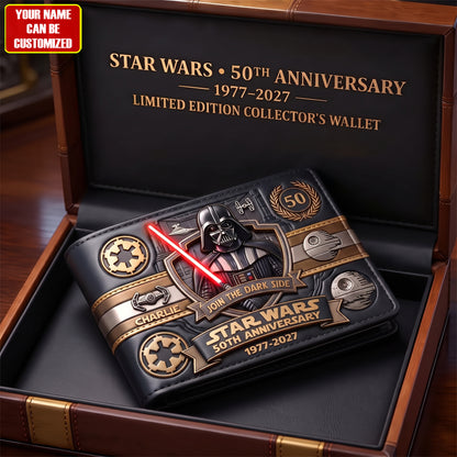 Dark Side 50th - Personalized The Force Leather Wallet