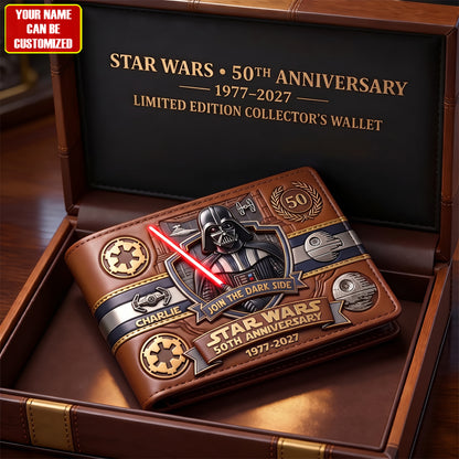 Dark Side 50th - Personalized The Force Leather Wallet