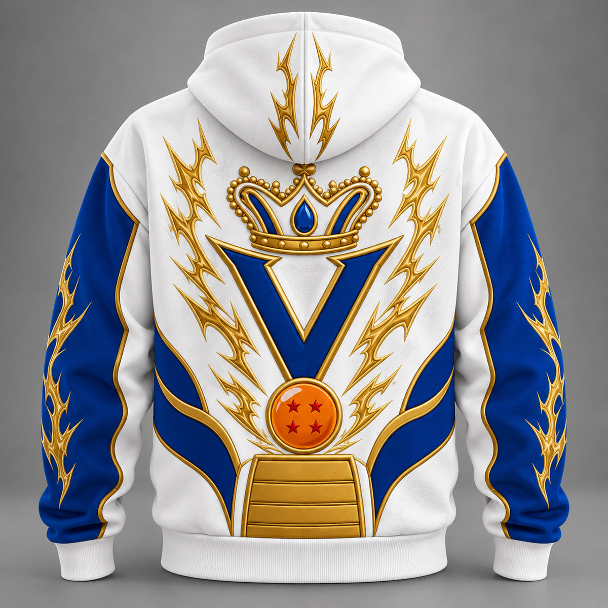 Anime Warrior Hoodie & Sweatpants Set – Blue White Lightning Graphic Tracksuit