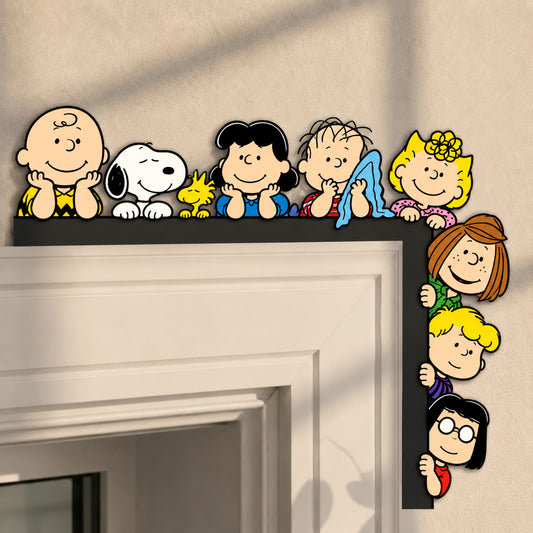 Happy Friends Door Corner Decor – Cute Cartoon Character Home Decoration
