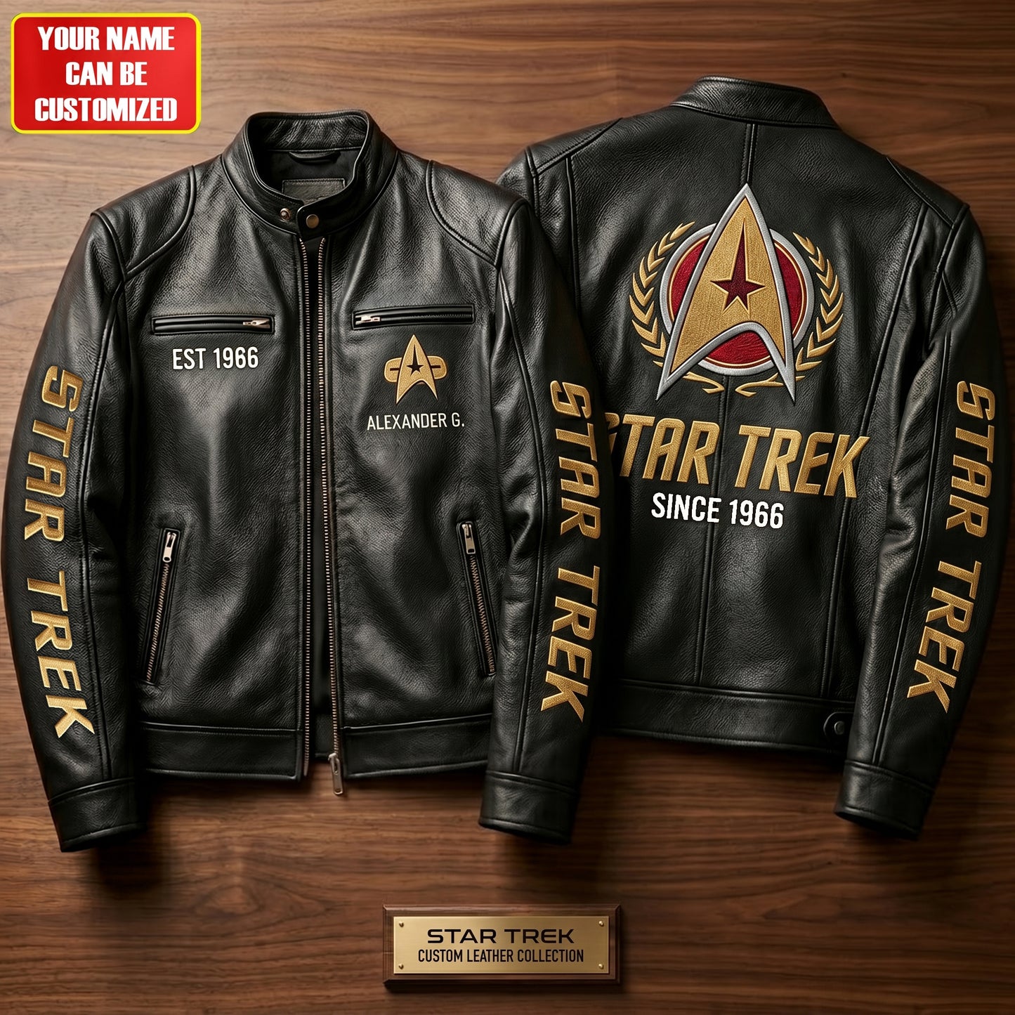 Star Fleet Est.1966 Vintage Collar Leather Jacket