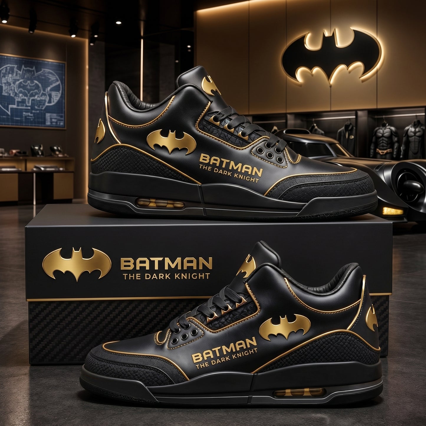 Shadow Knight - Personalized Gothic Bat AJ3 Custom Sneaker