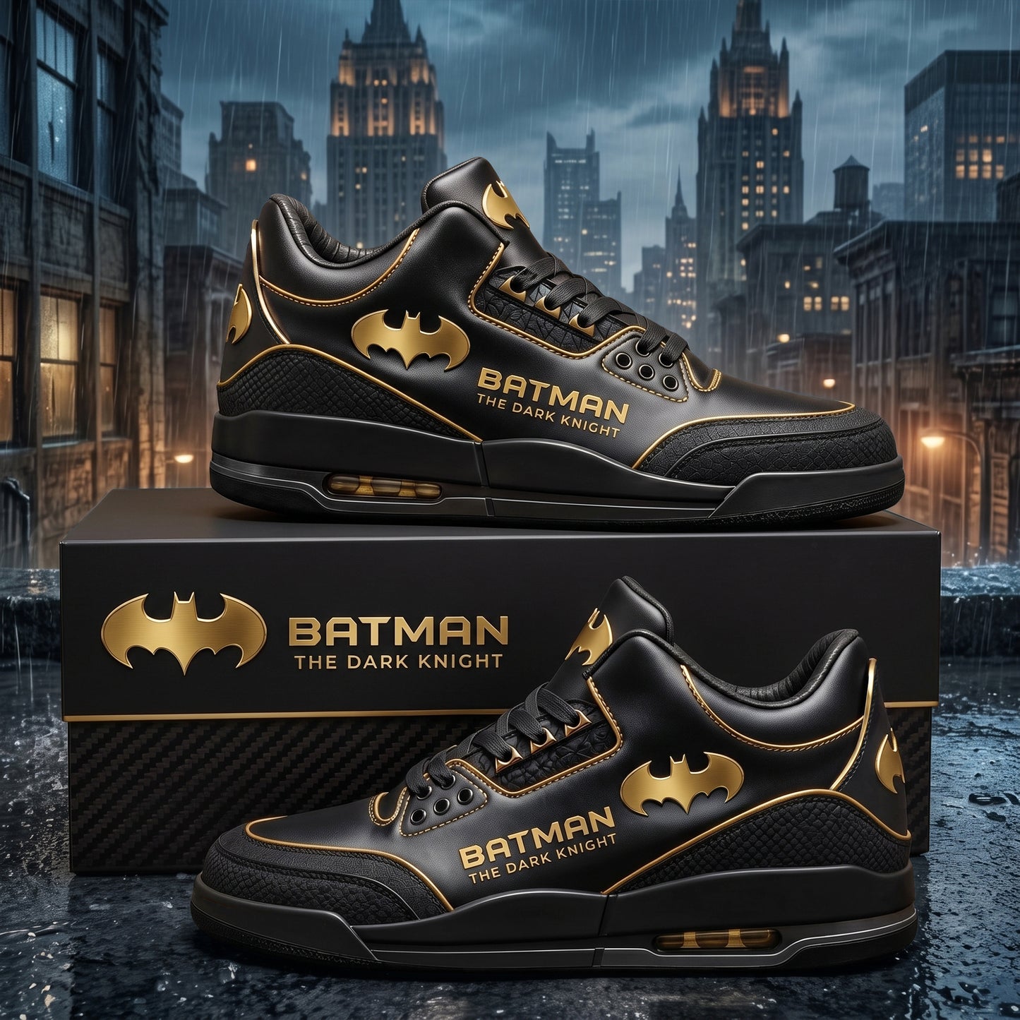 Shadow Knight - Personalized Gothic Bat AJ3 Custom Sneaker