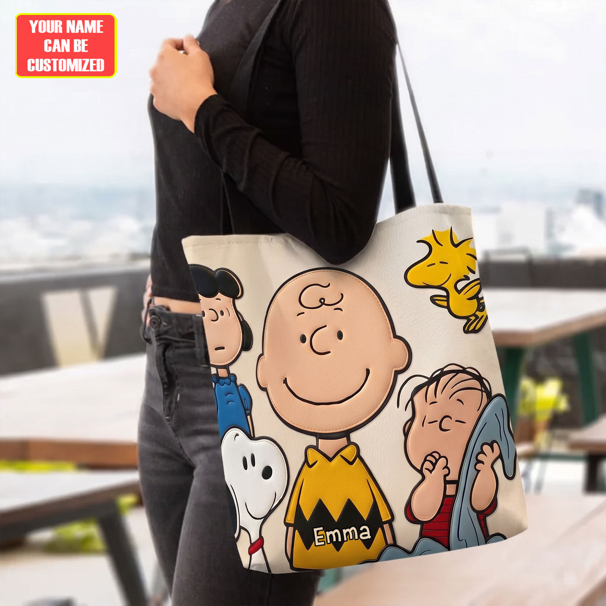 Happy Together - Personalized Cartoon Friends Tote Bag