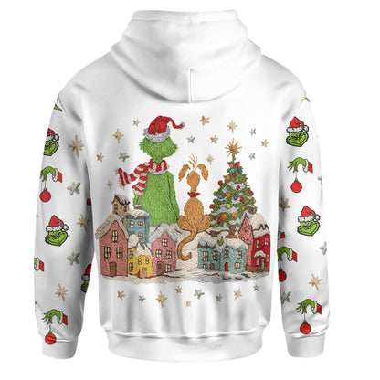 Funny Green Monster - Personalized Stole Christmas Hoodie and Leggings