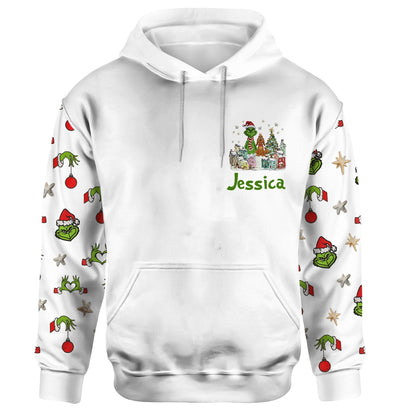 Funny Green Monster - Personalized Stole Christmas Hoodie and Leggings