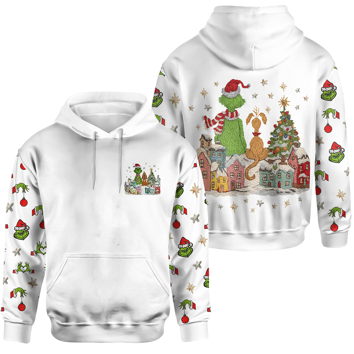 Funny Green Monster - Personalized Stole Christmas Hoodie and Leggings